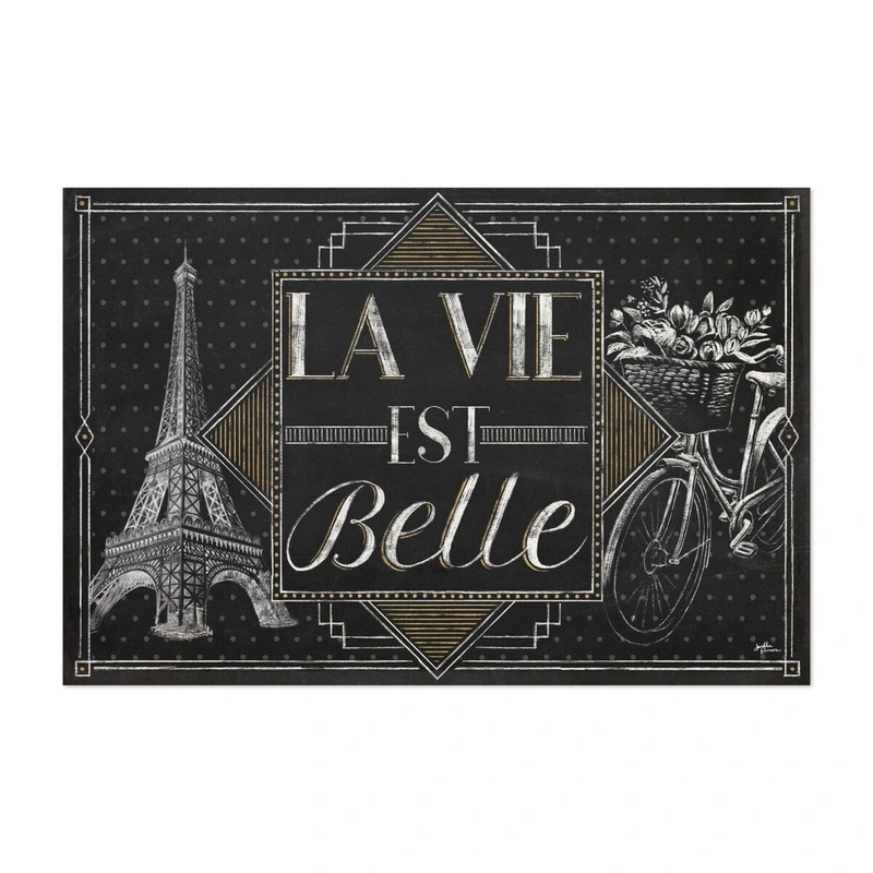 Paris le de France Vive Paris II Typography Bicycle Art Print/Poster